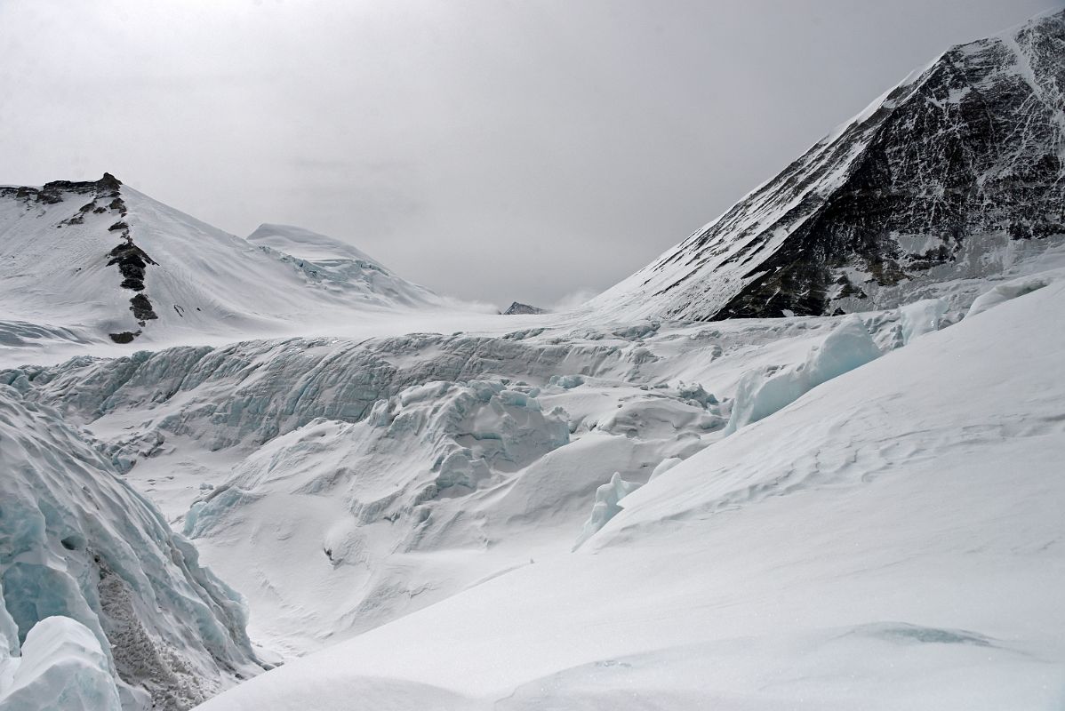 55 View From The Broken Up East Rongbuk Glacier To Peak 6835, Chomolonzo And The Raphu La On Our Day Trip From Mount Everest North Face ABC